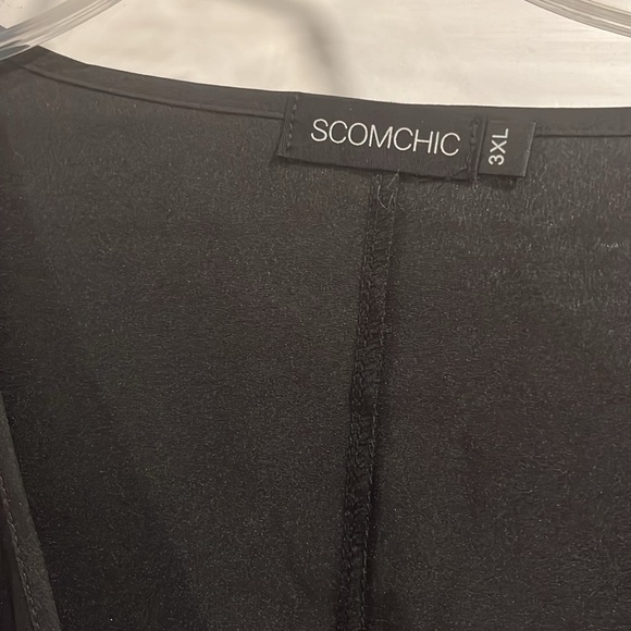 Scomchic beauty black long sleeve top, 95% polyester, 5 % spandex, size 3XL - Picture 2 of 6